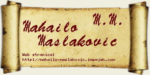 Mahailo Maslaković vizit kartica